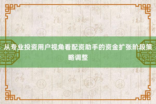 从专业投资用户视角看配资助手的资金扩张阶段策略调整