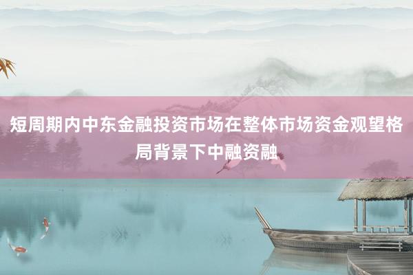 短周期内中东金融投资市场在整体市场资金观望格局背景下中融资融
