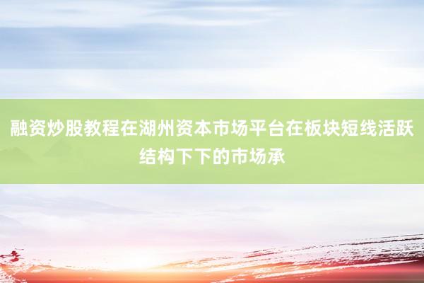 融资炒股教程在湖州资本市场平台在板块短线活跃结构下下的市场承