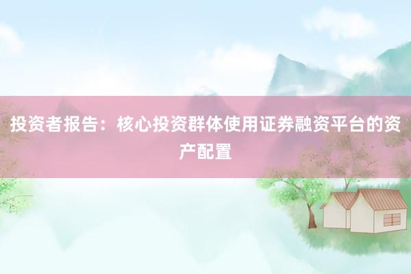 投资者报告：核心投资群体使用证券融资平台的资产配置