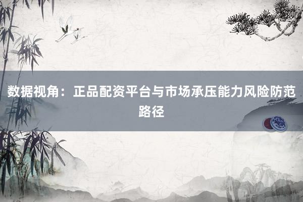 数据视角：正品配资平台与市场承压能力风险防范路径