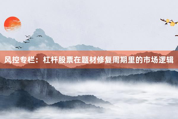 风控专栏：杠杆股票在题材修复周期里的市场逻辑