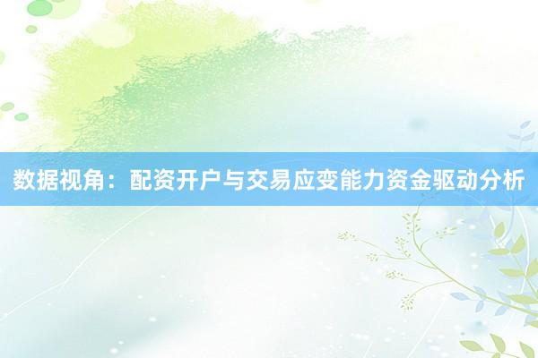 数据视角：配资开户与交易应变能力资金驱动分析