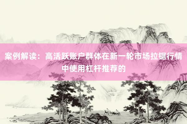 案例解读：高活跃账户群体在新一轮市场拉锯行情中使用杠杆推荐的