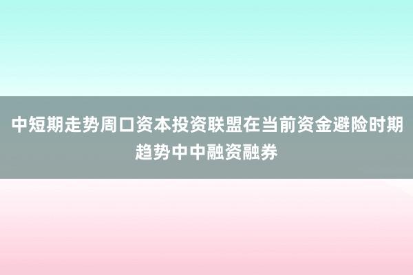 中短期走势周口资本投资联盟在当前资金避险时期趋势中中融资融券