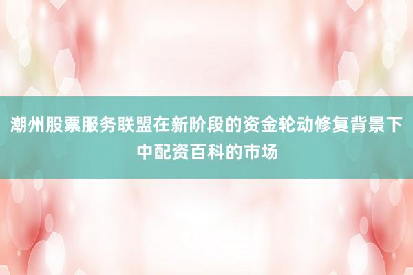潮州股票服务联盟在新阶段的资金轮动修复背景下中配资百科的市场