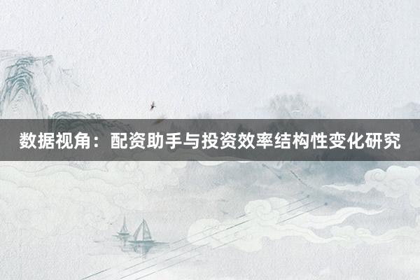 数据视角：配资助手与投资效率结构性变化研究