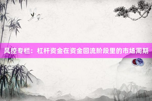 风控专栏：杠杆资金在资金回流阶段里的市场周期
