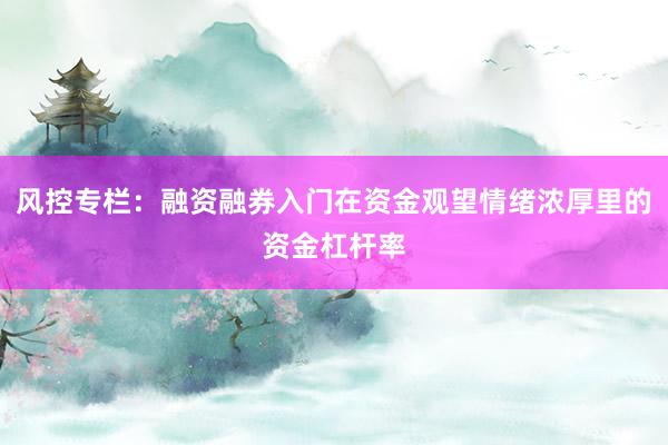 风控专栏：融资融券入门在资金观望情绪浓厚里的资金杠杆率