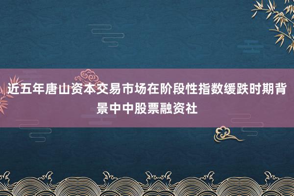 近五年唐山资本交易市场在阶段性指数缓跌时期背景中中股票融资社