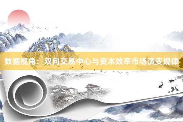 数据视角:双向交易中心与资本效率市场演变规律