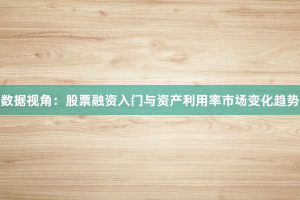 数据视角：股票融资入门与资产利用率市场变化趋势