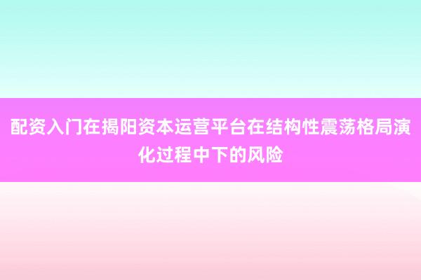 配资入门在揭阳资本运营平台在结构性震荡格局演化过程中下的风险