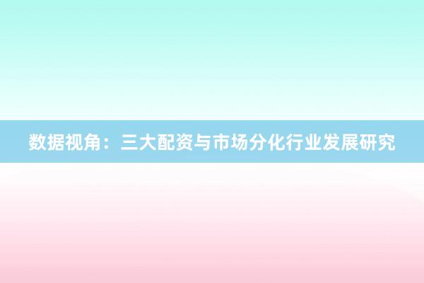 数据视角：三大配资与市场分化行业发展研究