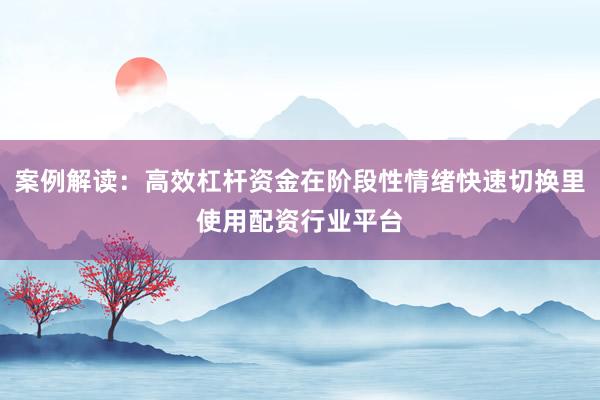 案例解读：高效杠杆资金在阶段性情绪快速切换里使用配资行业平台