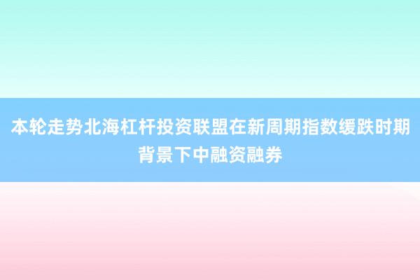 本轮走势北海杠杆投资联盟在新周期指数缓跌时期背景下中融资融券