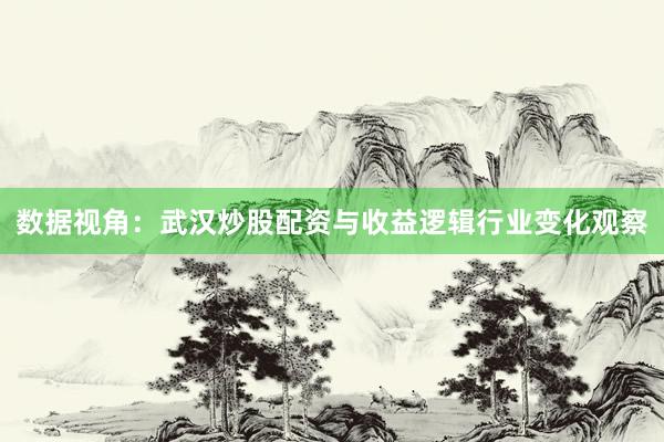 数据视角：武汉炒股配资与收益逻辑行业变化观察