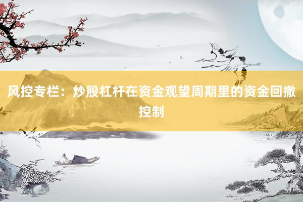 风控专栏：炒股杠杆在资金观望周期里的资金回撤控制