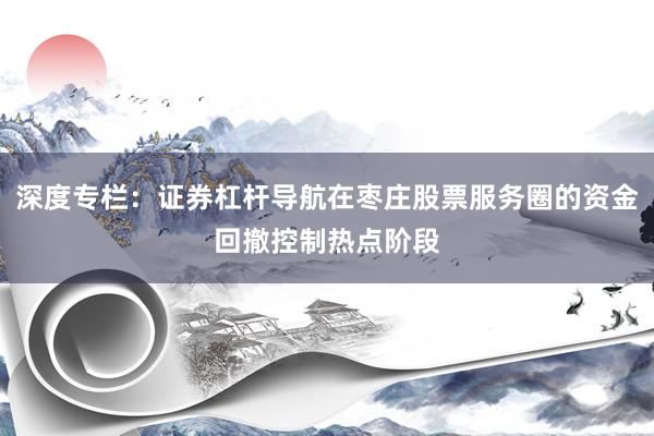深度专栏：证券杠杆导航在枣庄股票服务圈的资金回撤控制热点阶段