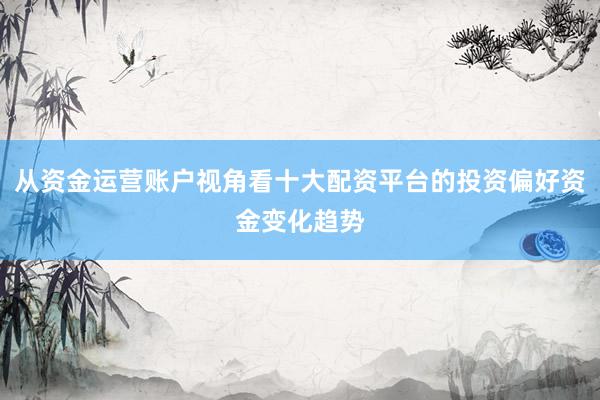 从资金运营账户视角看十大配资平台的投资偏好资金变化趋势