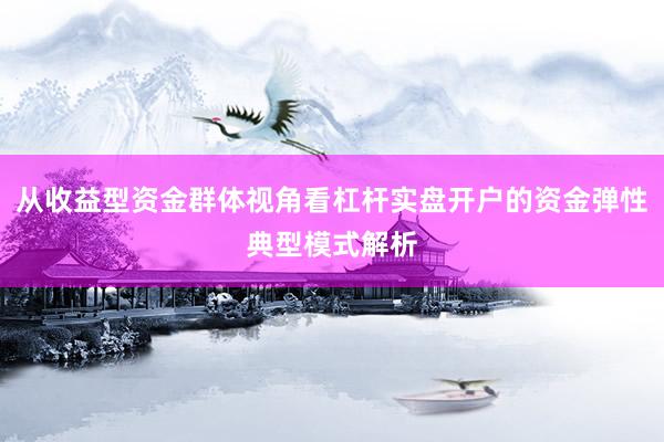 从收益型资金群体视角看杠杆实盘开户的资金弹性典型模式解析