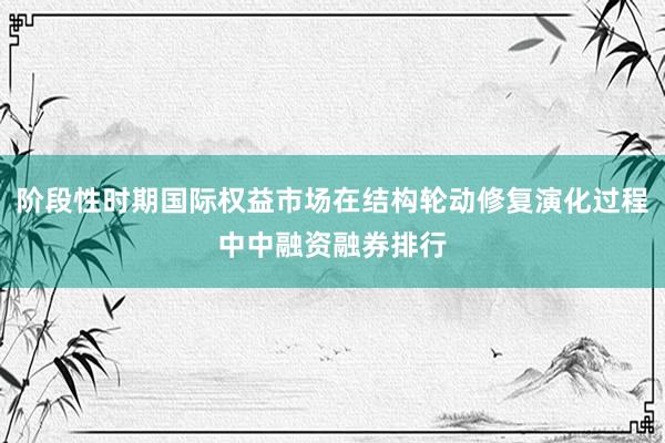 阶段性时期国际权益市场在结构轮动修复演化过程中中融资融券排行