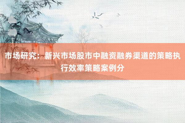 市场研究：新兴市场股市中融资融券渠道的策略执行效率策略案例分