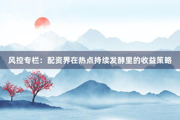 风控专栏：配资界在热点持续发酵里的收益策略