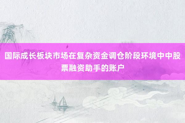 国际成长板块市场在复杂资金调仓阶段环境中中股票融资助手的账户