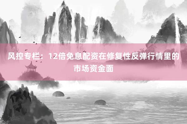 风控专栏：12倍免息配资在修复性反弹行情里的市场资金面