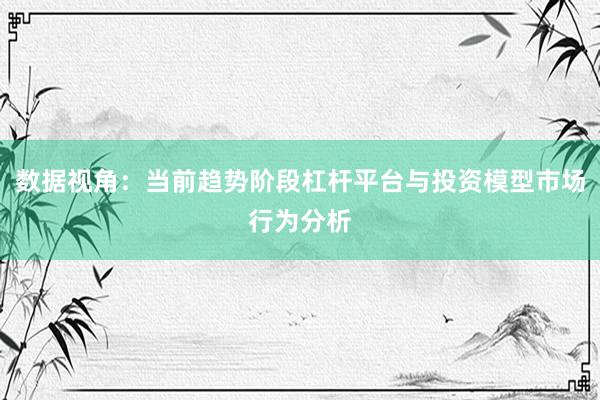数据视角：当前趋势阶段杠杆平台与投资模型市场行为分析