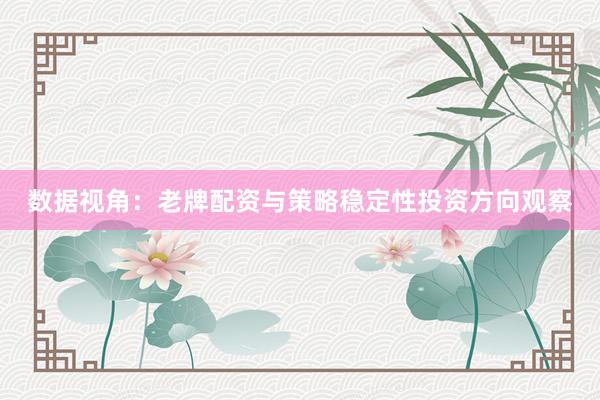 数据视角：老牌配资与策略稳定性投资方向观察