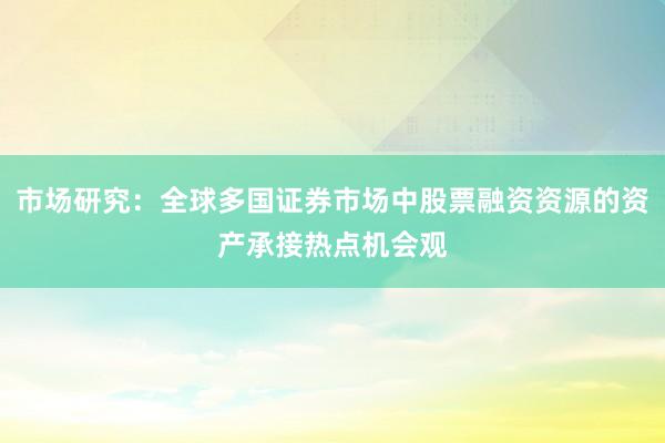 市场研究：全球多国证券市场中股票融资资源的资产承接热点机会观