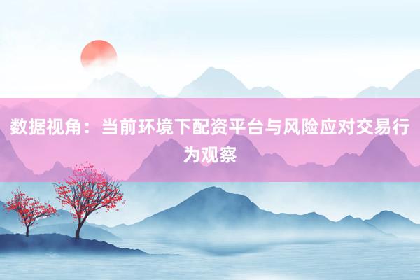 数据视角：当前环境下配资平台与风险应对交易行为观察