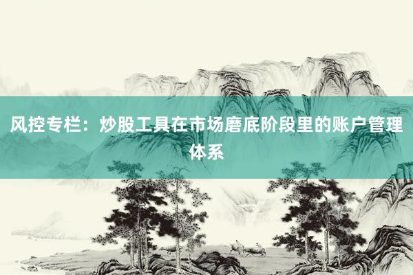 风控专栏：炒股工具在市场磨底阶段里的账户管理体系
