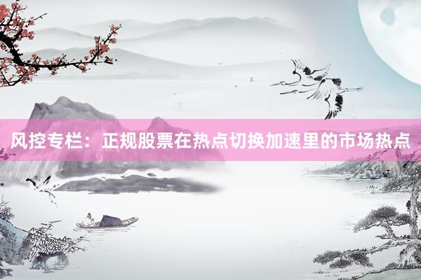 风控专栏：正规股票在热点切换加速里的市场热点