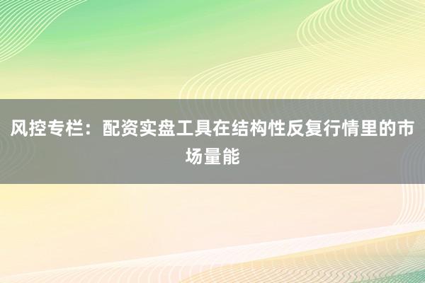 风控专栏：配资实盘工具在结构性反复行情里的市场量能