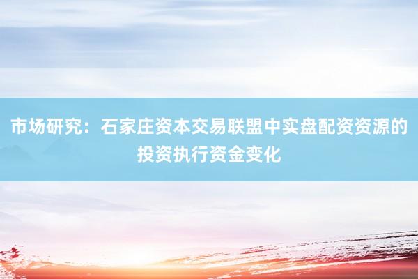 市场研究：石家庄资本交易联盟中实盘配资资源的投资执行资金变化