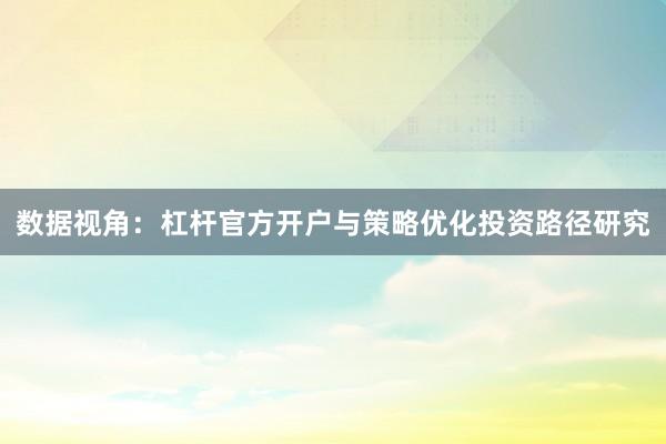 数据视角：杠杆官方开户与策略优化投资路径研究