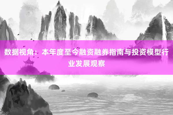 数据视角：本年度至今融资融券指南与投资模型行业发展观察