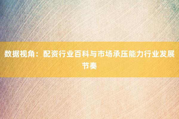 数据视角:配资行业百科与市场承压能力行业发展节奏