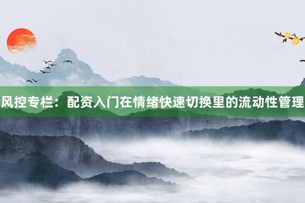 风控专栏：配资入门在情绪快速切换里的流动性管理