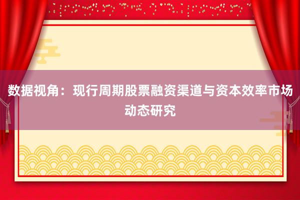 数据视角：现行周期股票融资渠道与资本效率市场动态研究