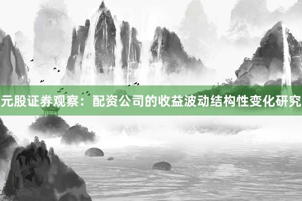 元股证券观察：配资公司的收益波动结构性变化研究