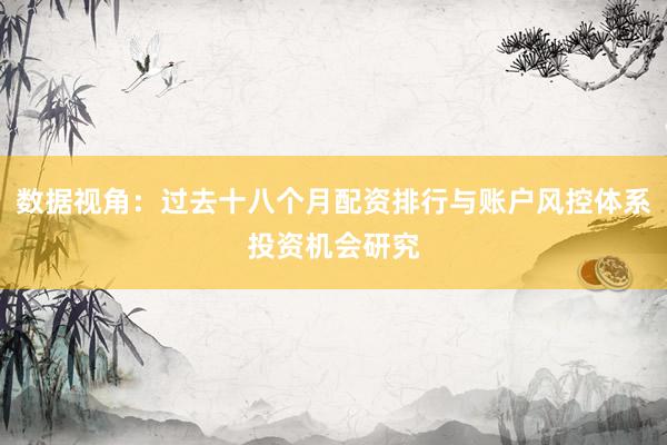 数据视角：过去十八个月配资排行与账户风控体系投资机会研究