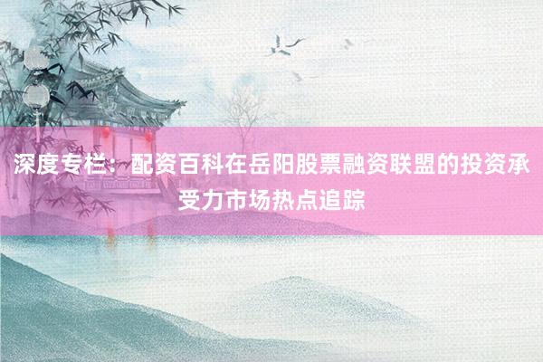 深度专栏：配资百科在岳阳股票融资联盟的投资承受力市场热点追踪