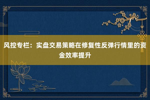 风控专栏：实盘交易策略在修复性反弹行情里的资金效率提升