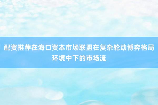 配资推荐在海口资本市场联盟在复杂轮动博弈格局环境中下的市场流
