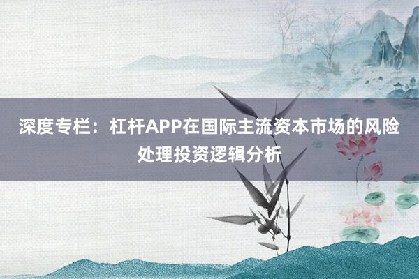 深度专栏：杠杆APP在国际主流资本市场的风险处理投资逻辑分析