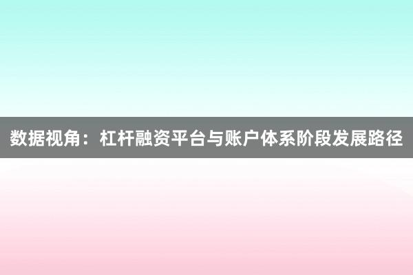 数据视角：杠杆融资平台与账户体系阶段发展路径